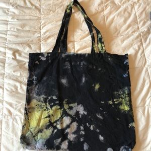 Reverse tie dye canvas tote